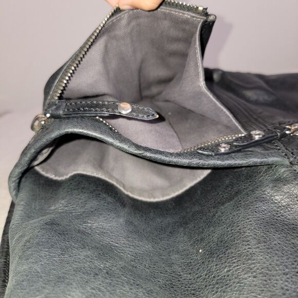 Vintage Olivia Harris Women's Leather Round Hobo Bag Black Y2K Shoulder Purse - Picture 11 of 12